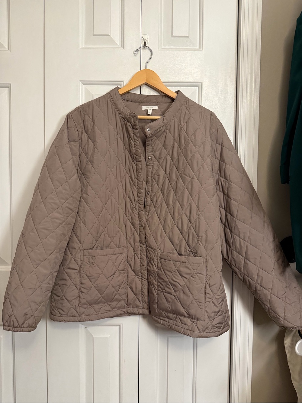 Maurices Quilted Puffer Jacket XL Taupe Lightweight Coat